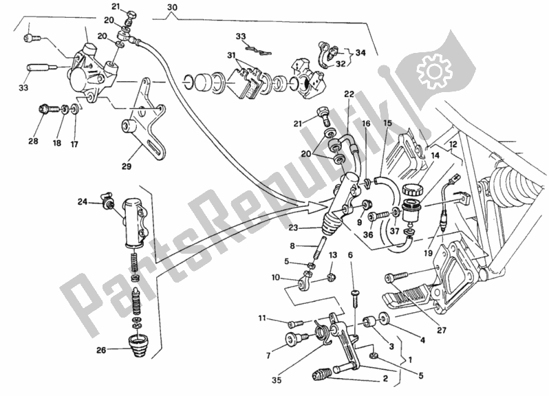 Todas as partes de Sistema De Freio Traseiro M 002306-016055 do Ducati Supersport 900 SS 1994